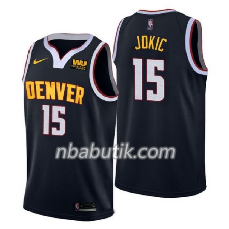 NBA Mænd Trøje Denver Nuggets Nikola Jokic 15 2018-2019 Nike Navy Swingman